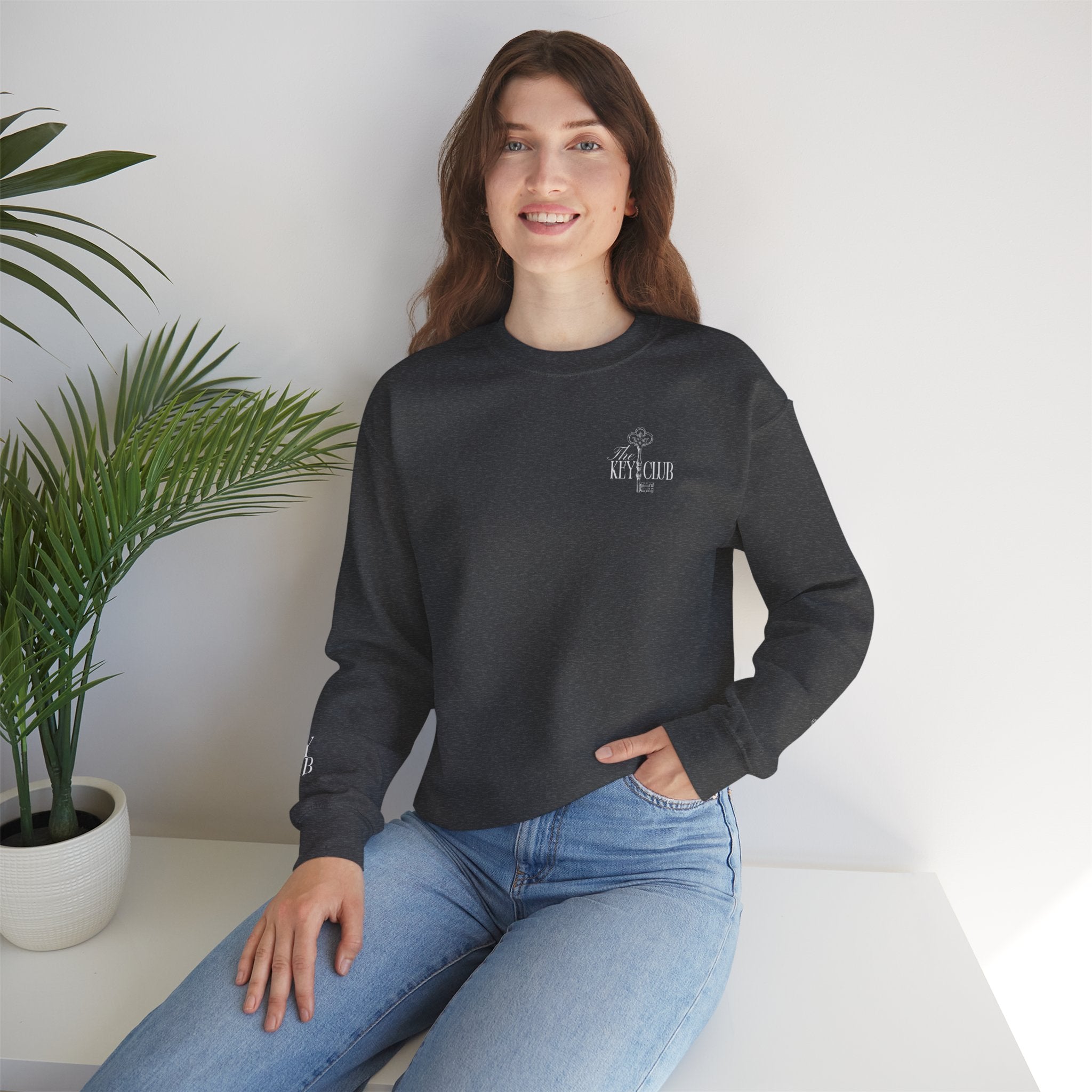 Key Club Vintage Key Crewneck Sweatshirt With Sleeves