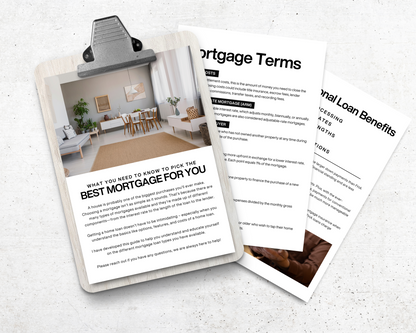 Home Mortgage Guide, Real Estate Template, Home Buyer Guide, Mortgage Marketing, Loan Officer Marketing, Real Estate Flyer, Buyer Packet