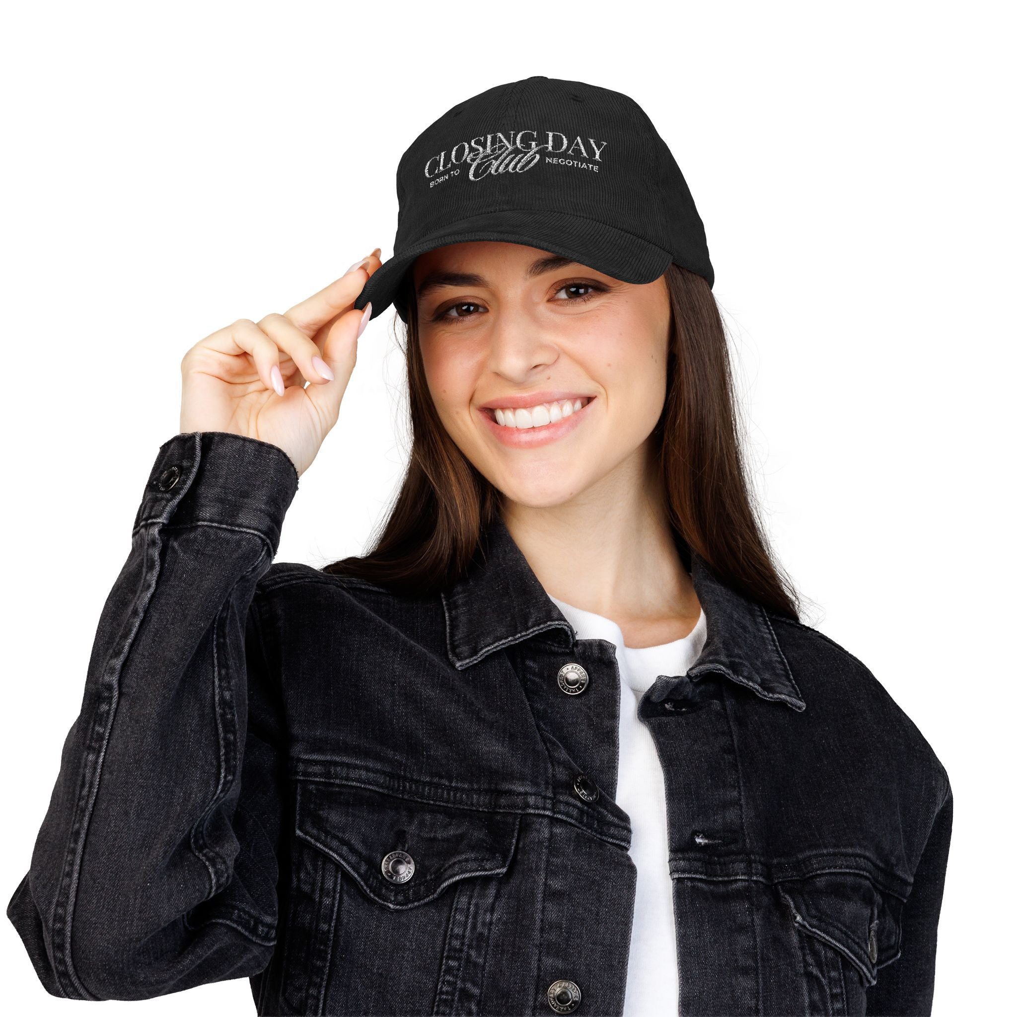 Closing Day Club Corduroy Cap — Vintage Embroidered Real Estate Closing Hat