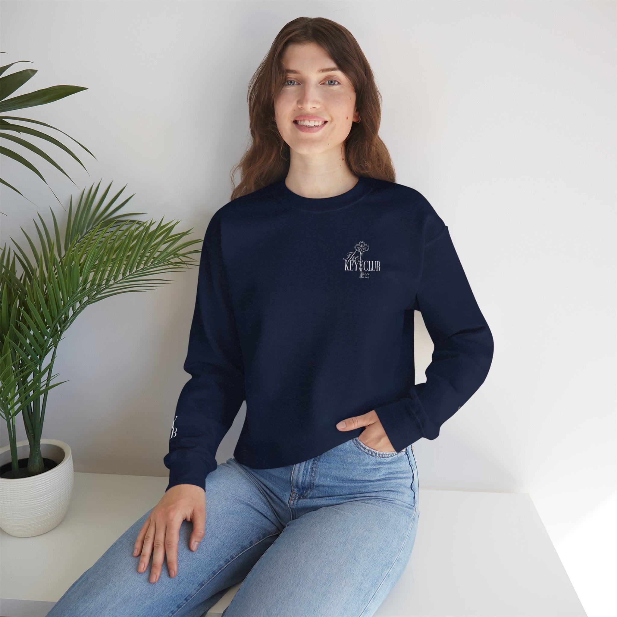 Key Club Vintage Key Crewneck Sweatshirt With Sleeves