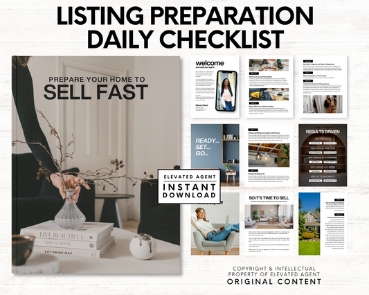 Sell Your Home Fast, Listing Presentation, Neighborhood Farming, Real Estate Marketing,  Realtor Checklist, Real Estate Flyer, Canva Template