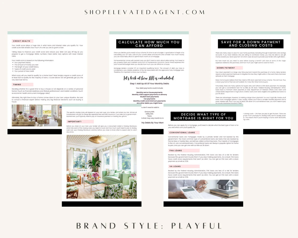 Real Estate Template Buyer Packet Pink Real Estate Template for Buyers Real Estate Marketing Buyer Guide Real Estate Buyer Handbook Playful Brand
