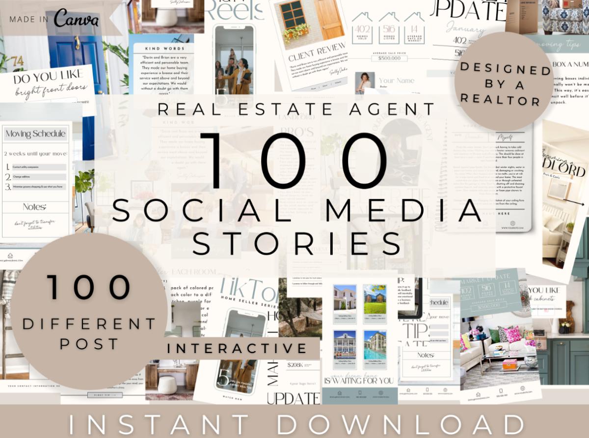 Real Estate Template – 100 Modern Real Estate Story Posts