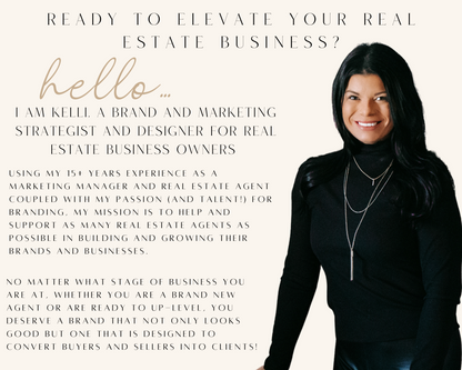 Hello, I am Kelli Higgins. The owner of Elevated Agent and your Real Estate Templates designer helping you elevate your real estate business.
