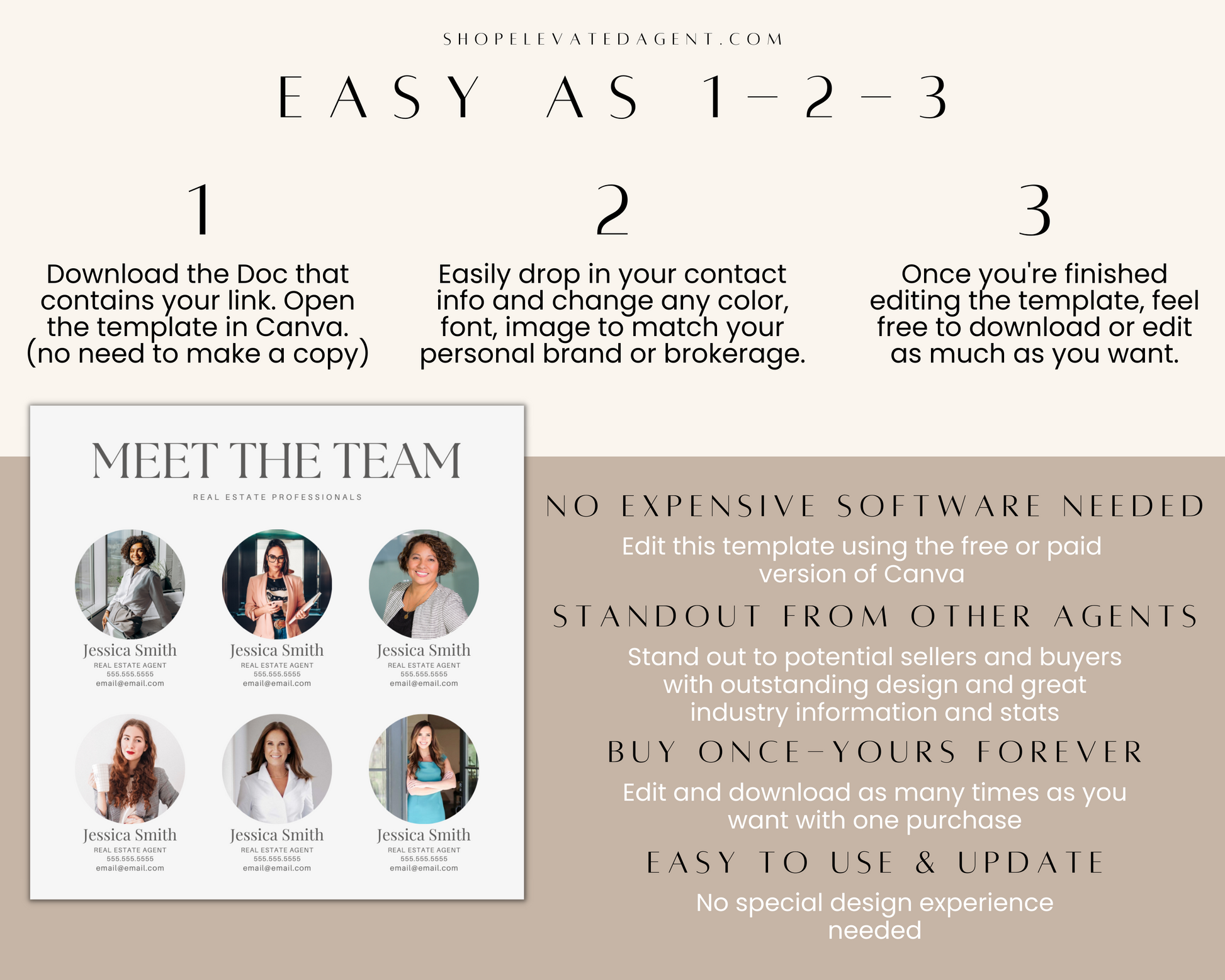 Real Estate Template – Meet The Team Social Media Post - Peaceful Style