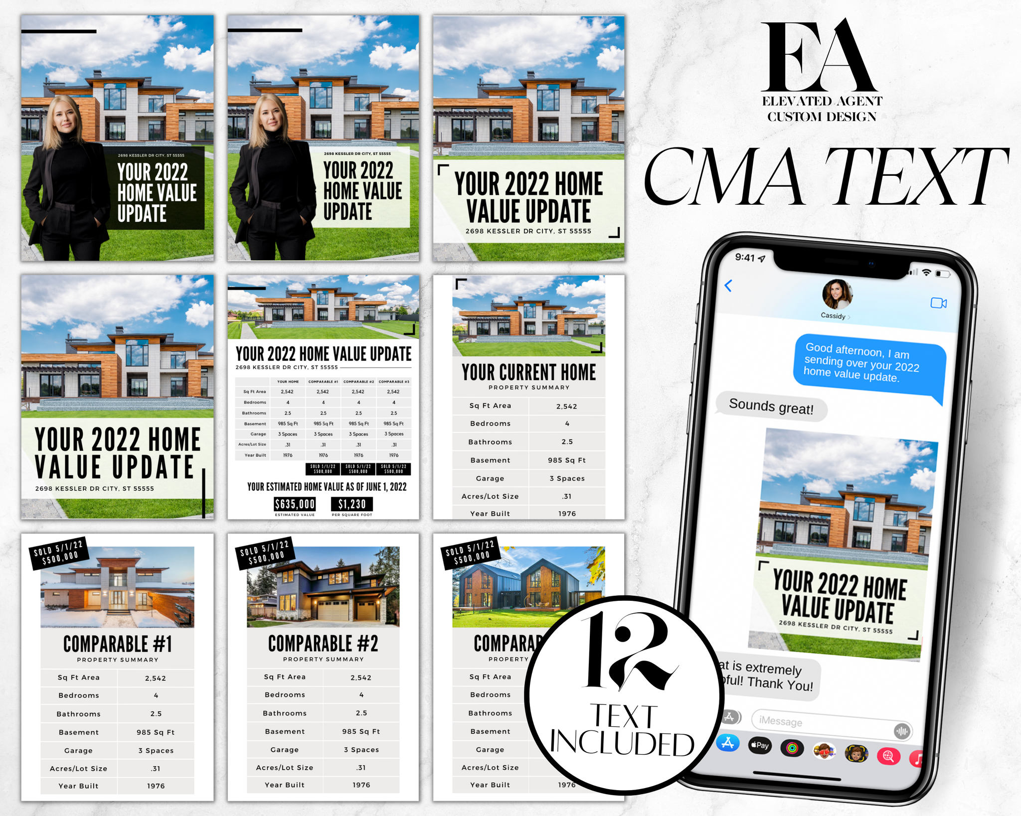 Text Message Images for CMA Minimal Brand Real Estate Template