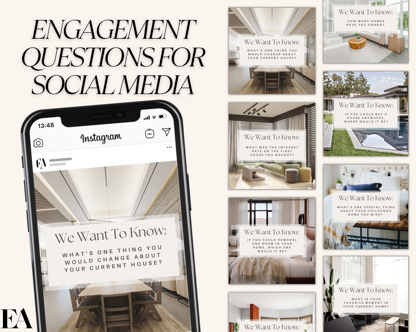 Real Estate Template for Social Media Real Estate Engagement Post Template for Realtors Engagement Posts for Social Media Real Estate