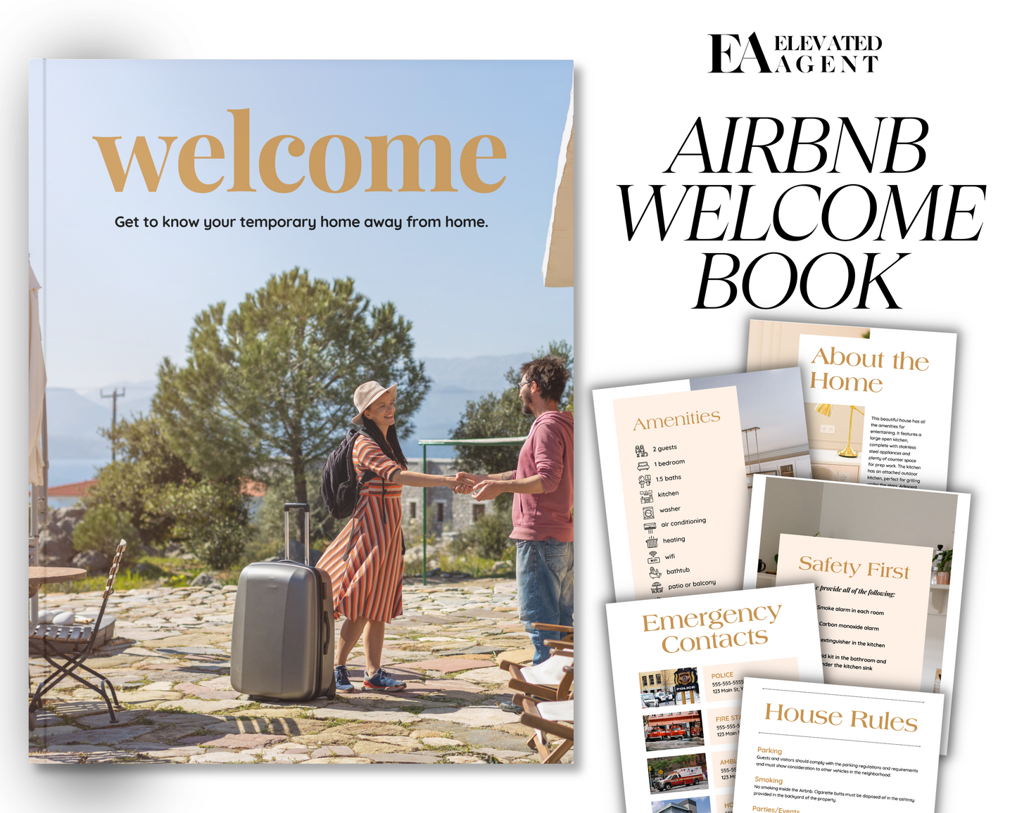 Real Estate Template – Airbnb Welcome Book Gold