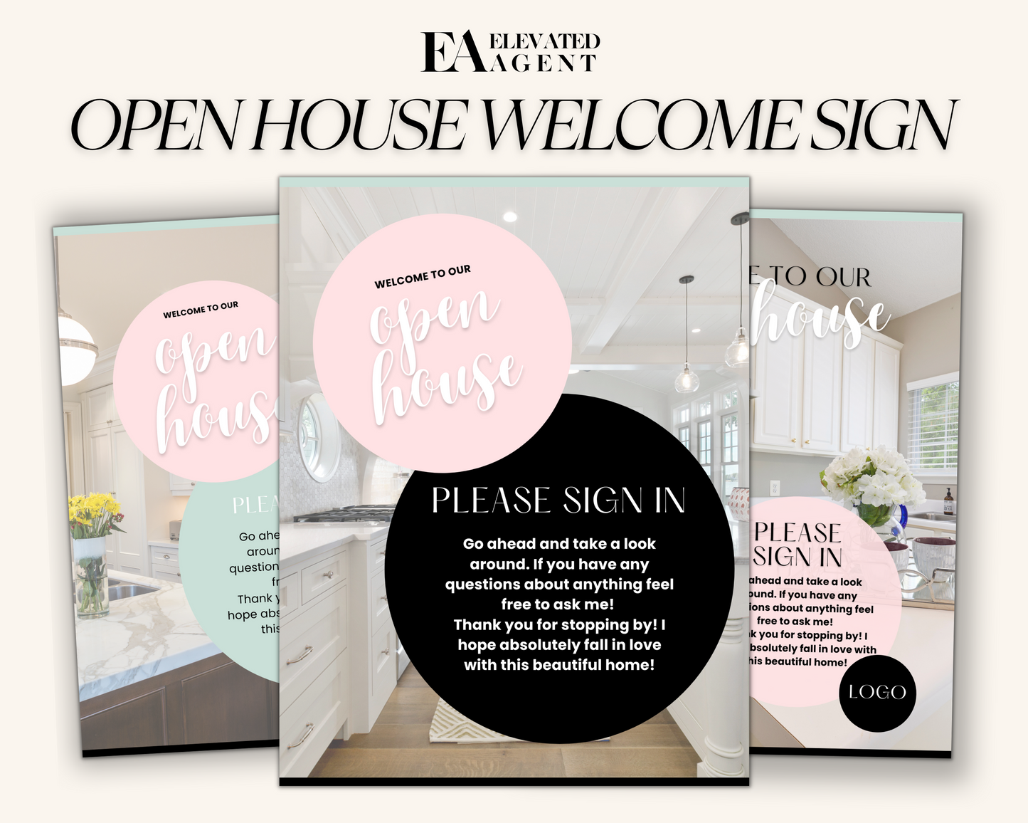 Playful Open House Welcome Sign In Set 2