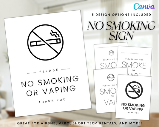 Real Estate Template – Airbnb No Smoking Sign