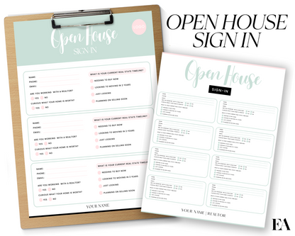 Open House Sign-In Set 1 - Playful Brand