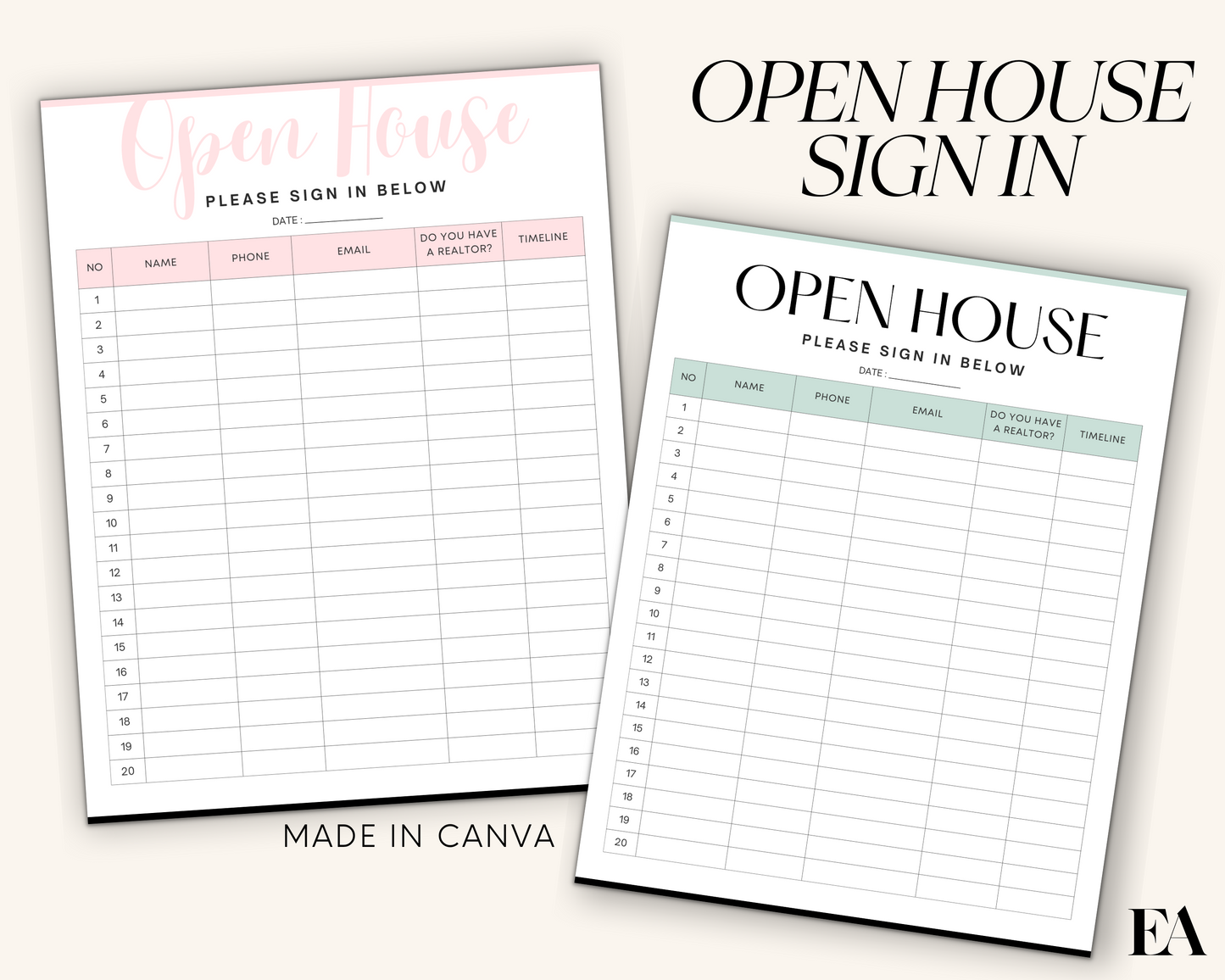 Playful Open House Sign-In Set 8