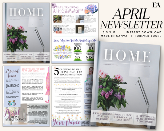 April Newsletter 8.5 x 11 - Real Estate Templates