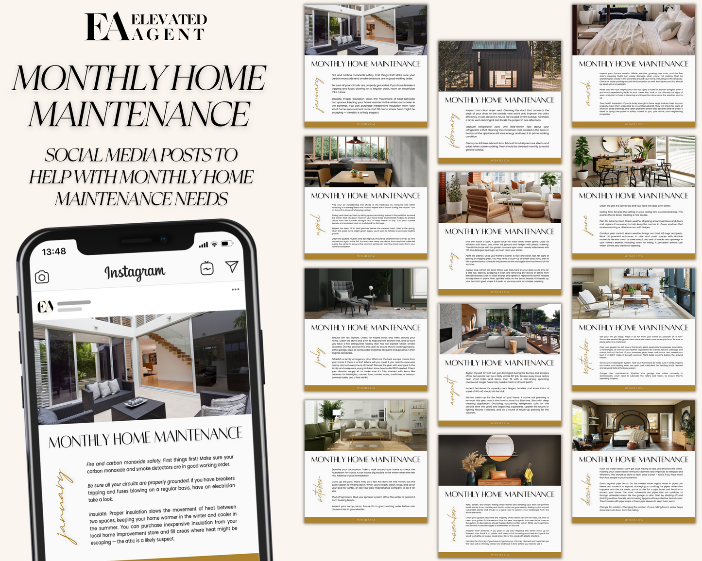 Home Maintenance Monthly Posts - Exclusive Brand