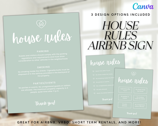 Real Estate Template – House Rules Airbnb Sign