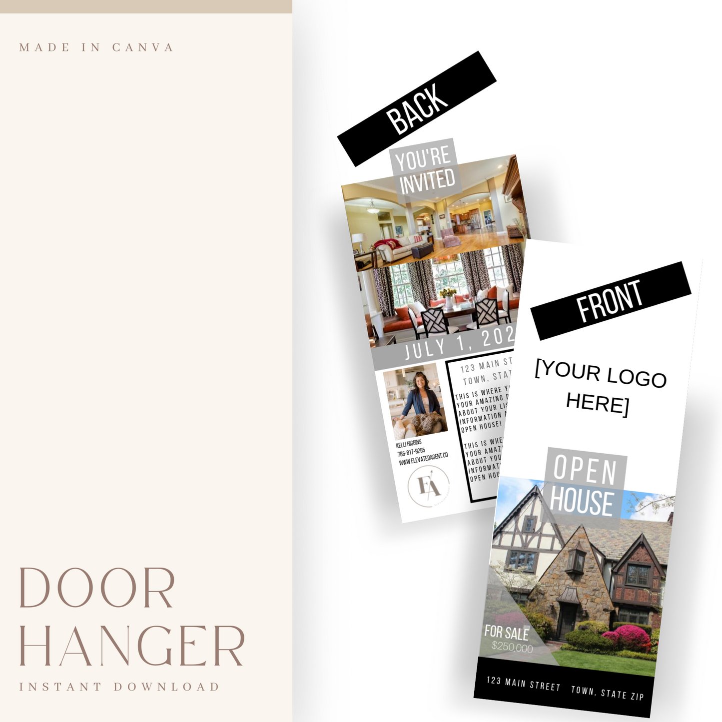Real Estate Open House Door Hanger - Unbranded