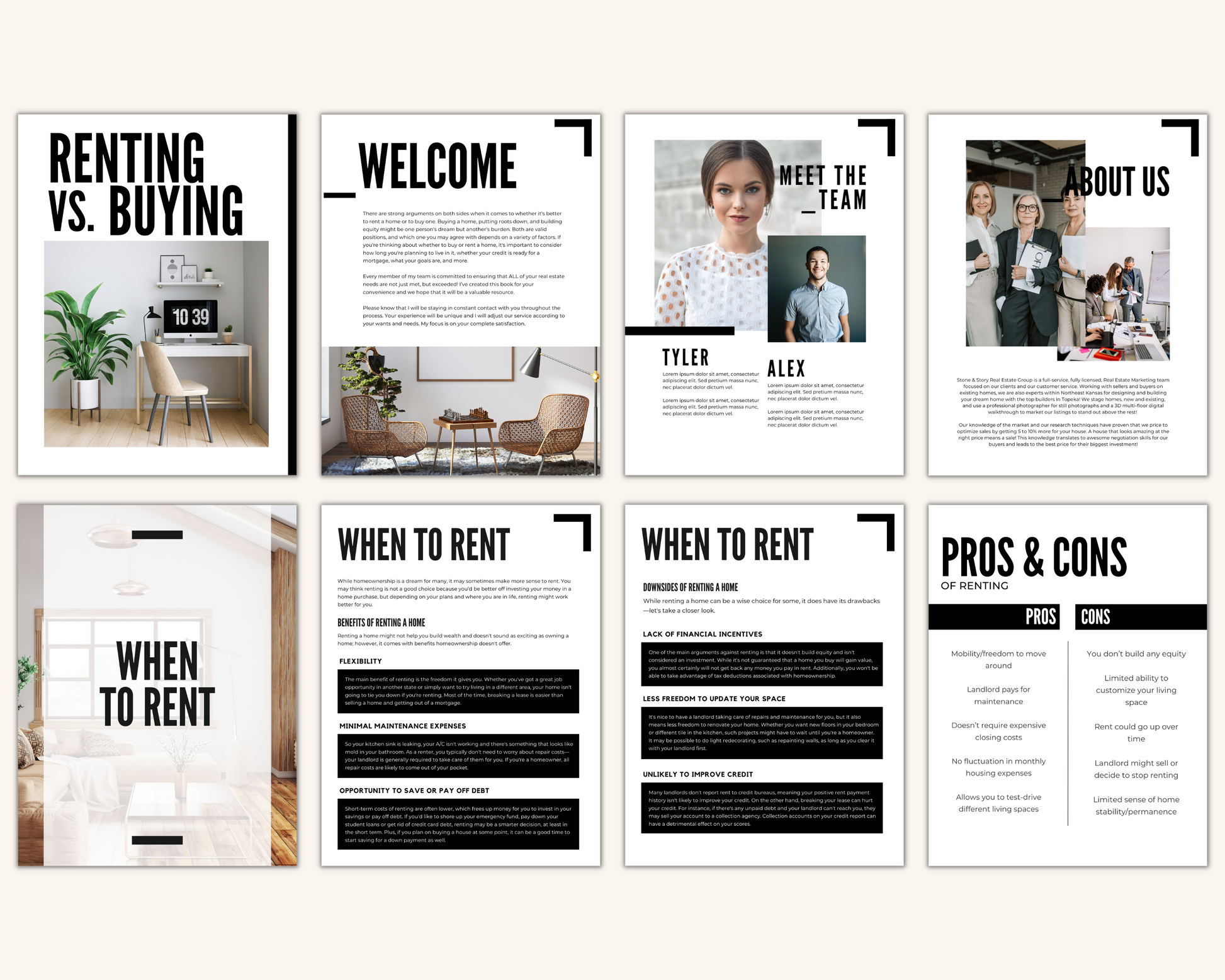 Real Estate Template for Rent or Buy Real Estate Renting Template for Buyers Real Estate Rent vs. Buy Printable Template