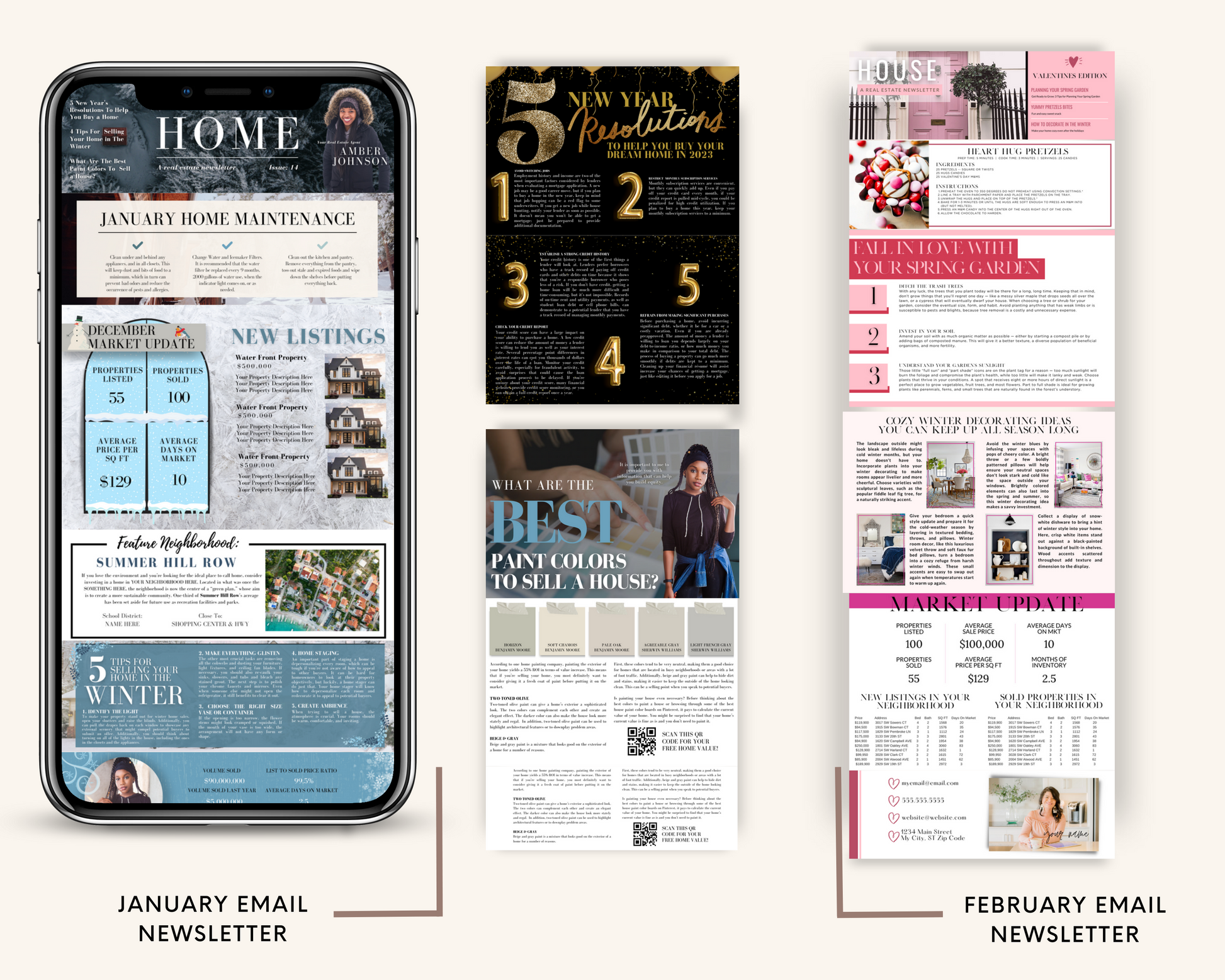 Real Estate Email Newsletter Monthly Newsletter for Real Estate Canva Email Template Bundle Real Estate Email Template Real Estate Farming