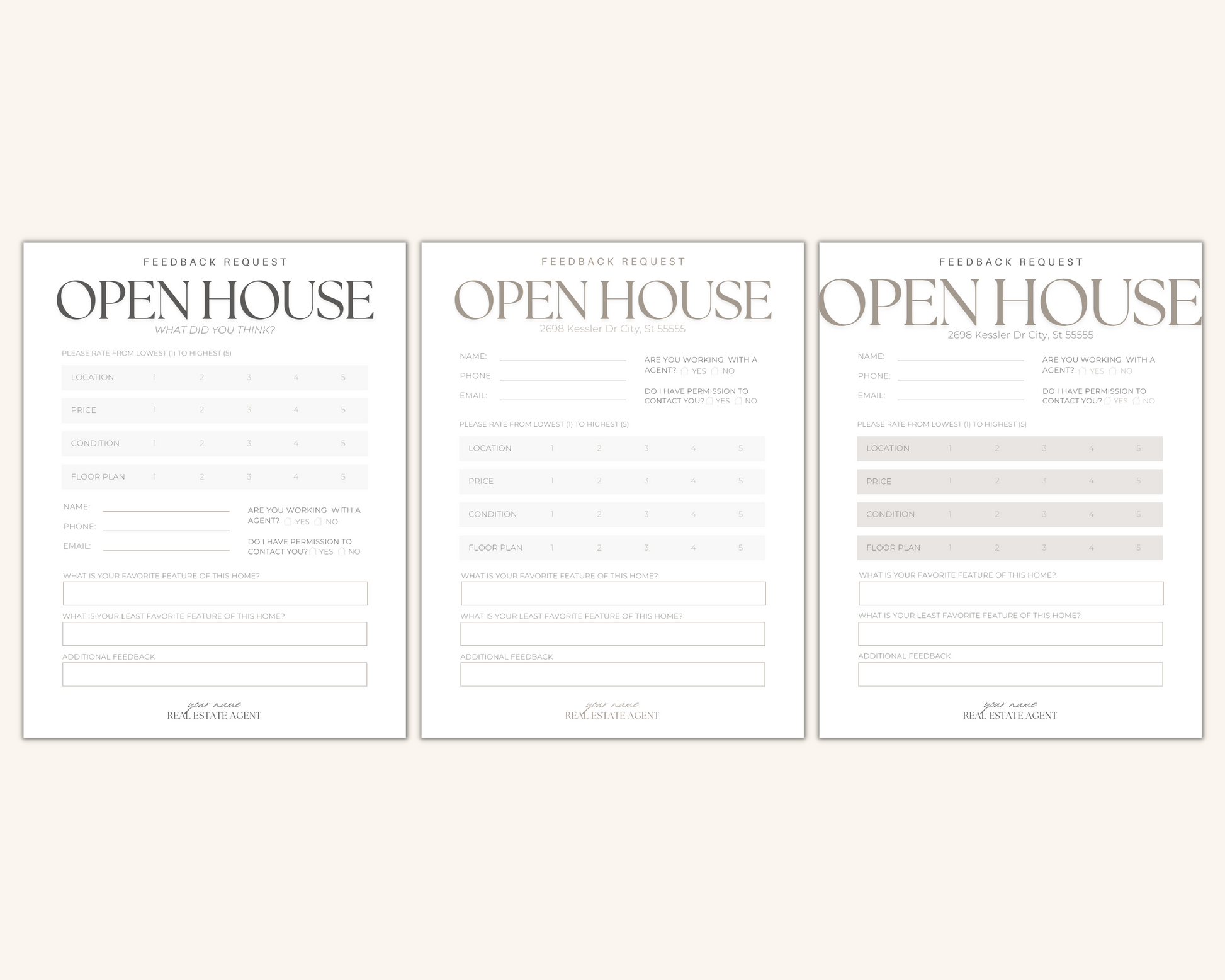 Real Estate Template – Peaceful Open House Feedback Form