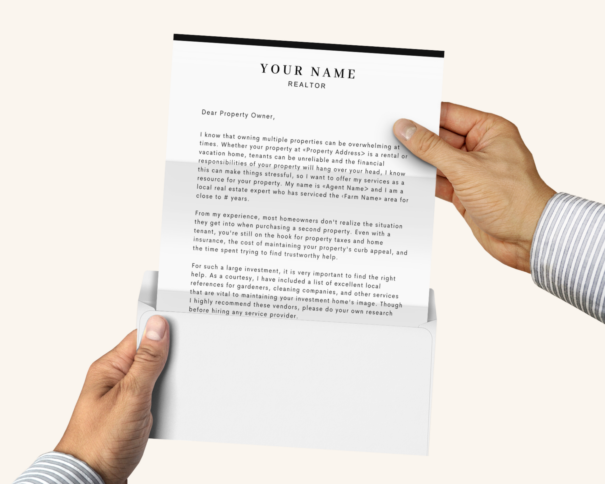 Real Estate Template for Investor Letter Real Estate Letter Template for Investors Real Estate Investing Printable Template