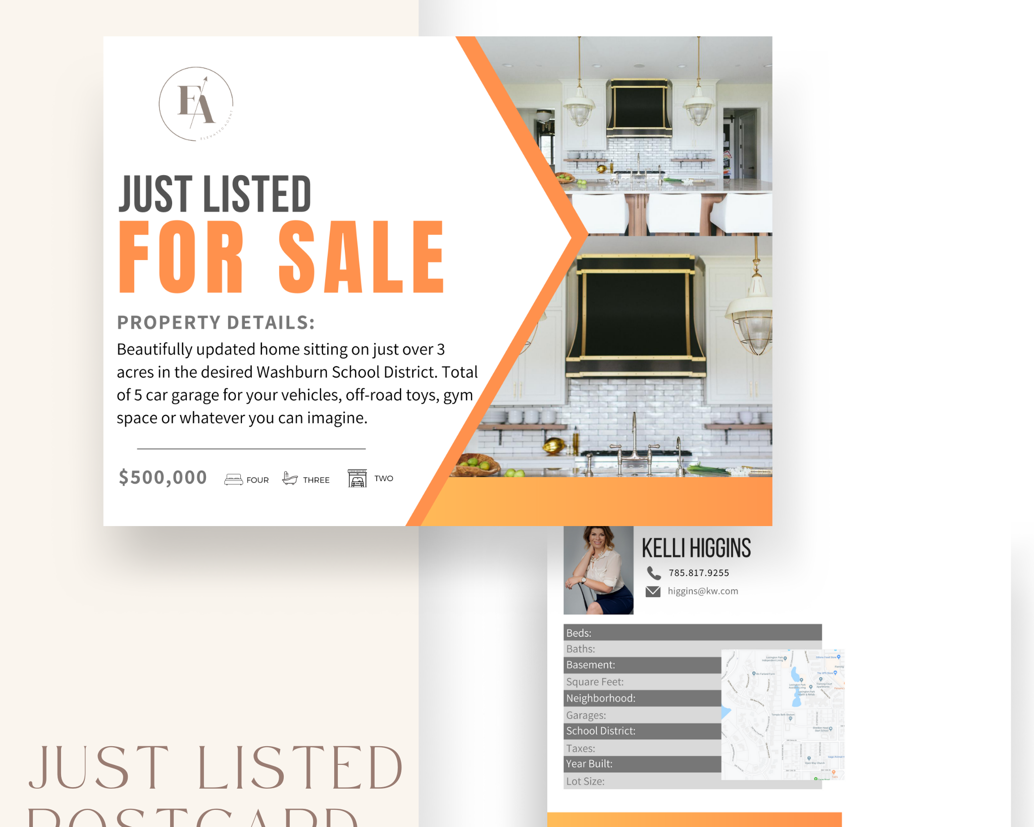 Real Estate Template – Just Listed Postcard