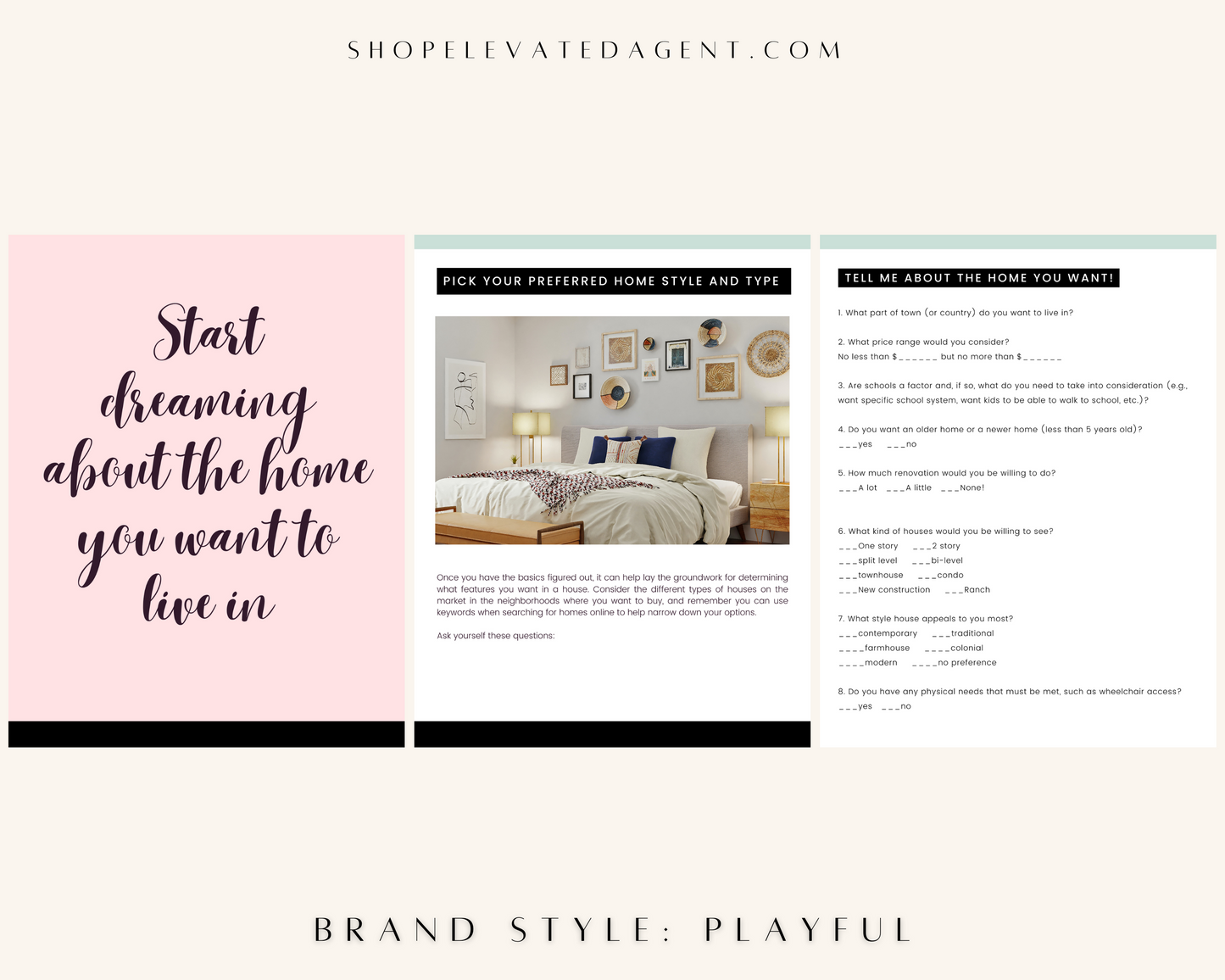 Dream Home Checklist - Playful Brand Style