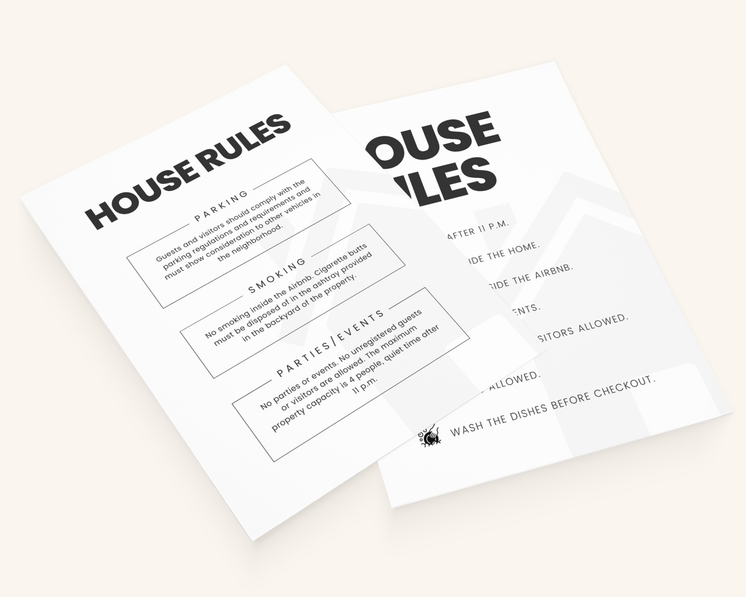 Airbnb House Rules Sign 7 Real Estate Template Elevated Agent