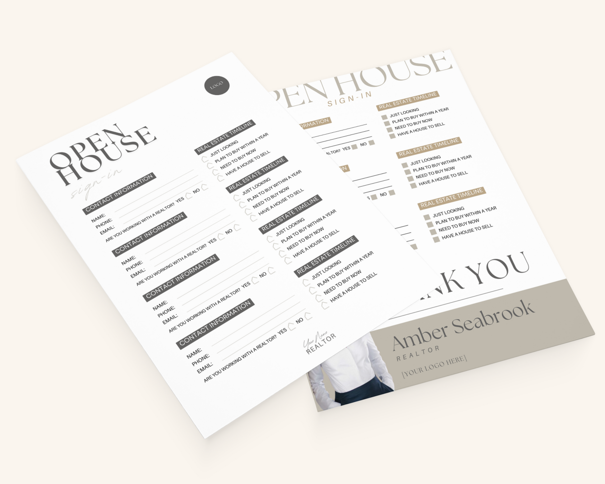 Open House Sign-In Sheets Real Estate Template (Peaceful Brand)