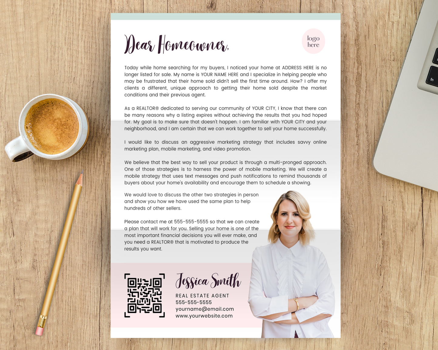 Real Estate Template for FSBO Property Letter Real Estate Letter Template for FSBO Real Estate Printable Template Pink Real Estate Template For Sale By Owner Letter Template