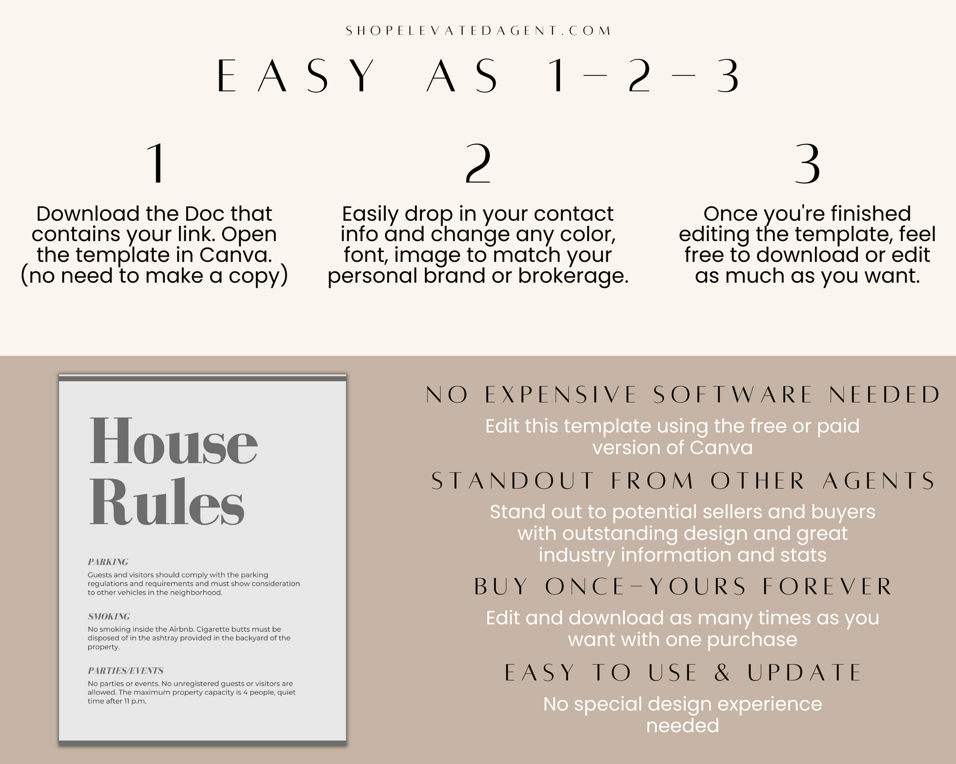 Real Estate Template – House Rules Airbnb Sign
