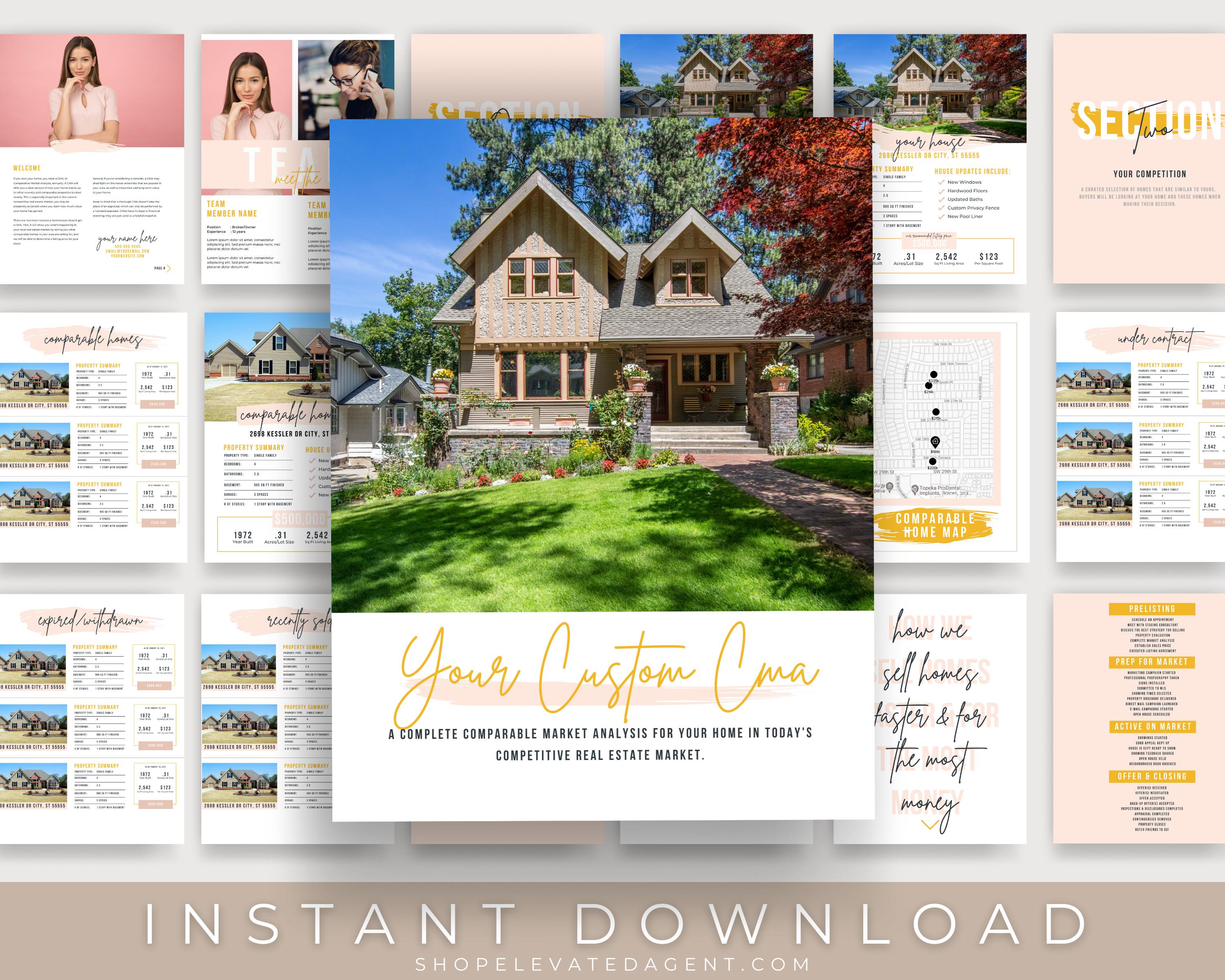 CMA Real Estate Report Template Elevated Agent