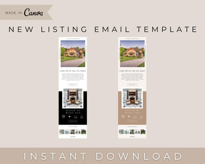 Real Estate New Listing Email Newsletter Template for Realtors - Instant Download - Real Estate Marketing - Made in Canva