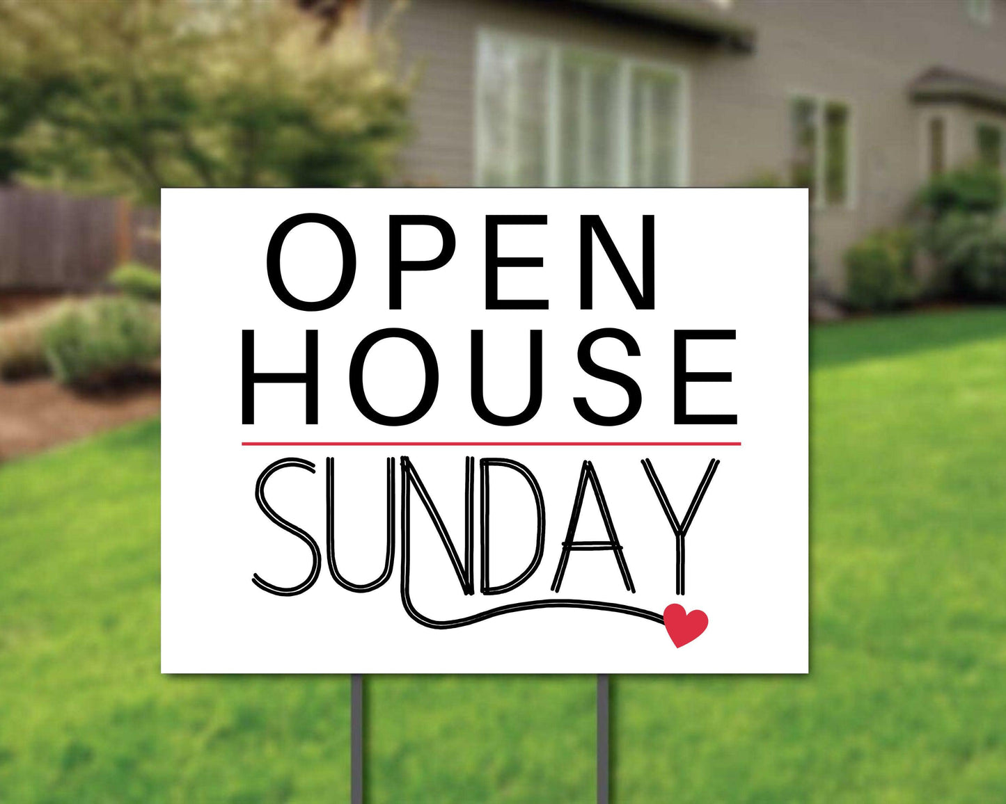 Real Estate Template – Open House Yard Sign - Heart