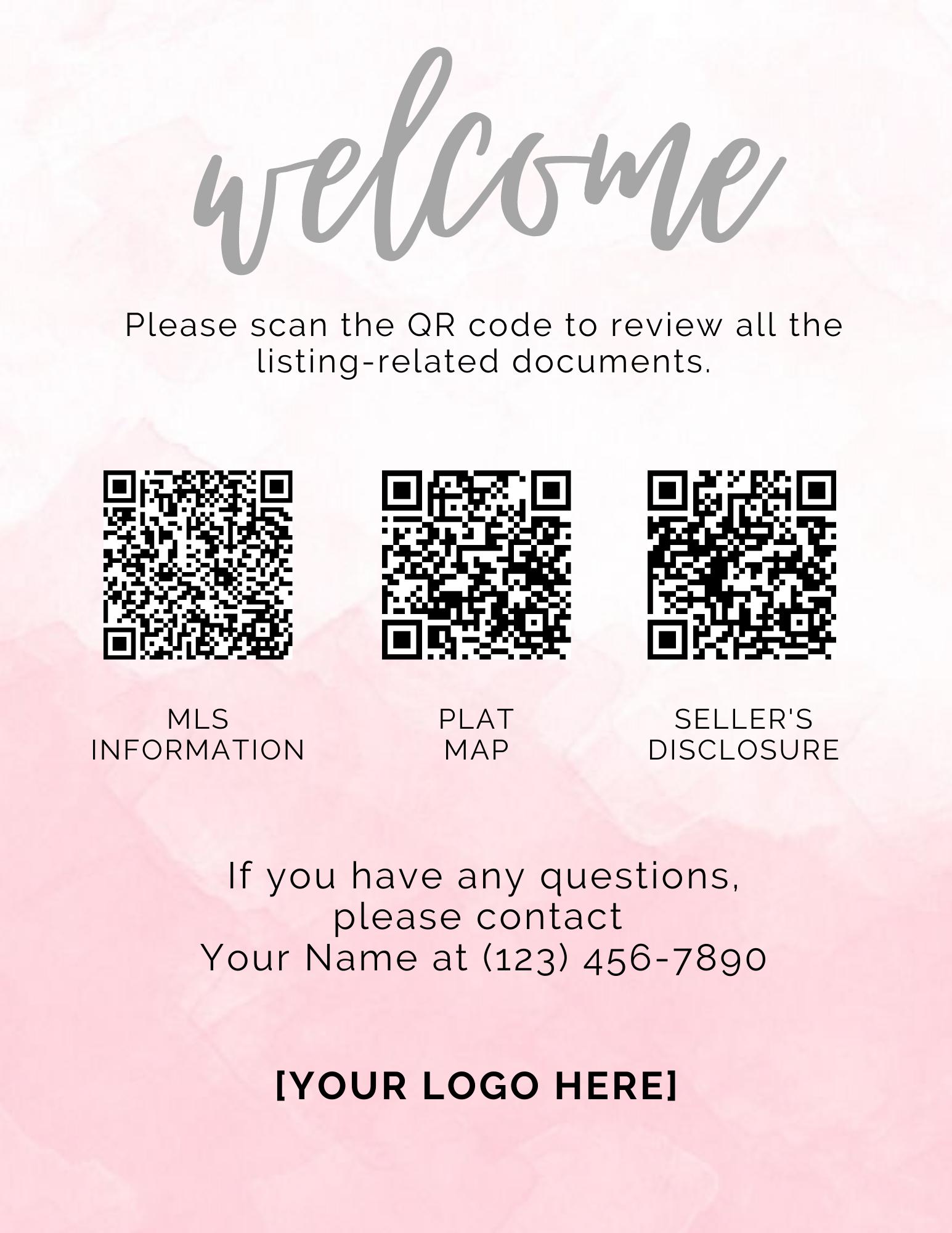 Real Estate QR Code Listing Flyer, Open House QR Code, Real Estate Marketing, Realtor QR Code, Real Estate Template, Home Seller Guide, Canva