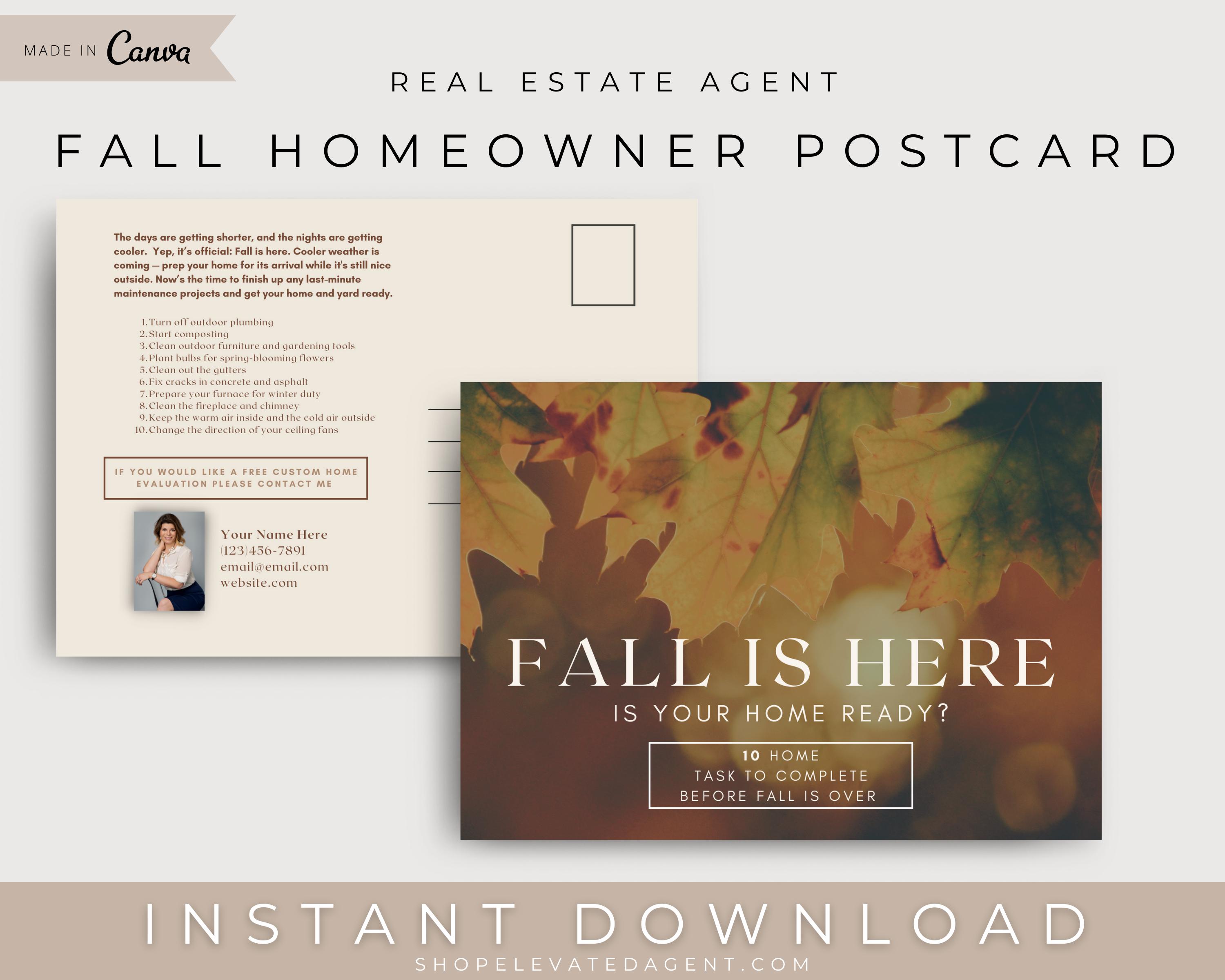 Real Estate Fall Postcard - Real Estate Template – Elevated Agent