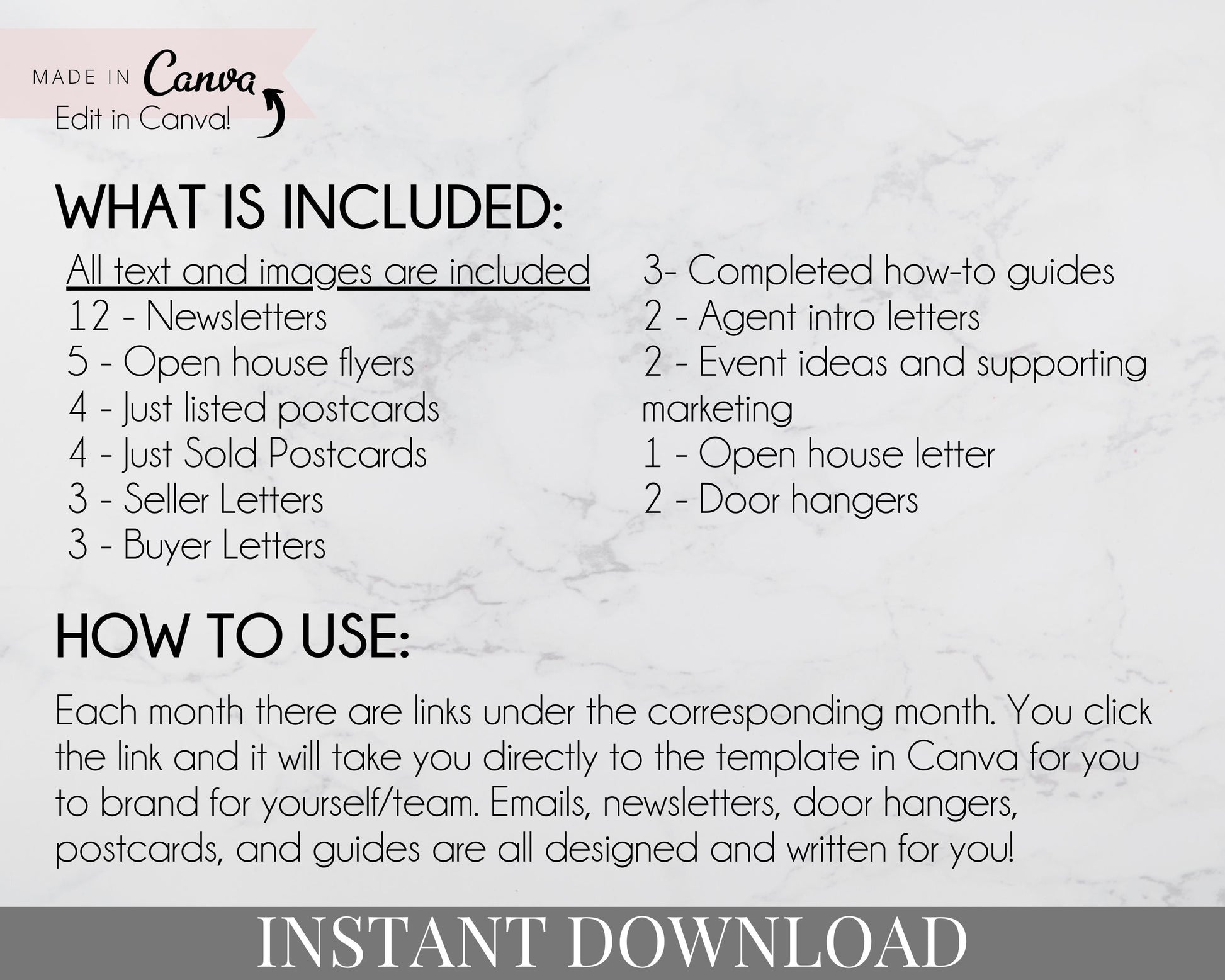 Real Estate Farming Kit Marketing for Realtors, Agents - Instant Download - Open House Templates