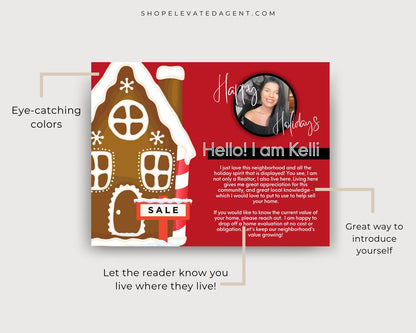 Real Estate Template – Real Estate Holiday Card - Hello Neighbor Postcard