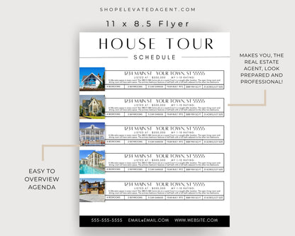 Real Estate Home Tour Schedule