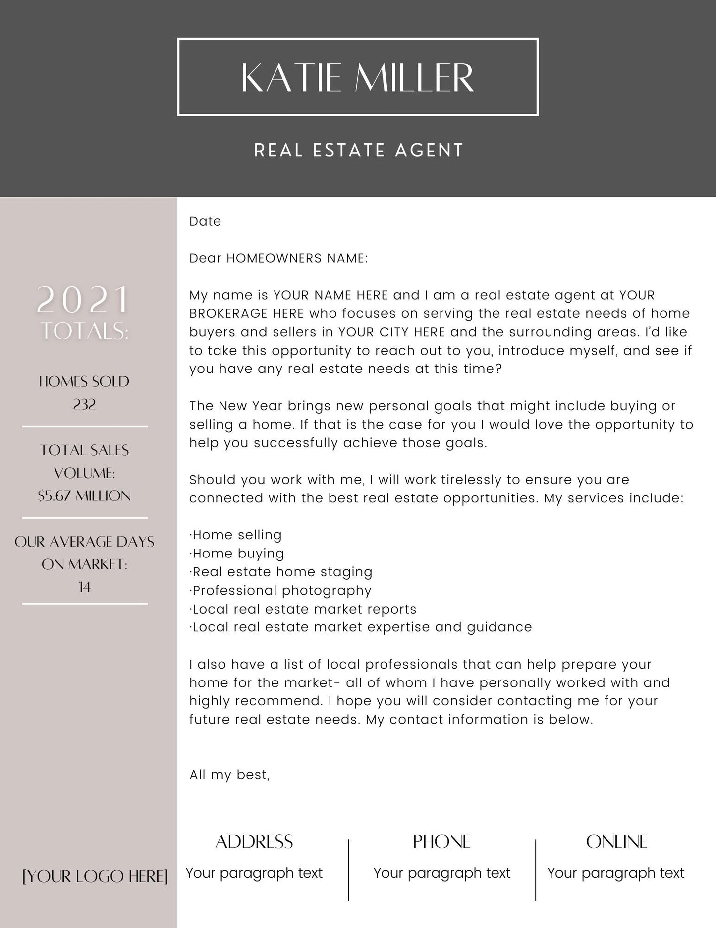 Real Estate New Year Letter