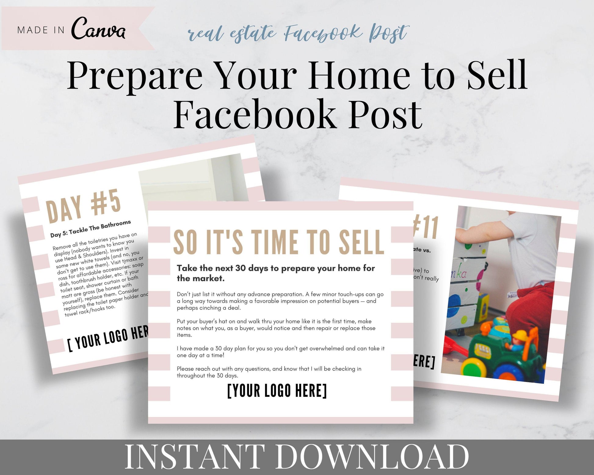 Real Estate Prepare to Sell Facebook Posts - Pink