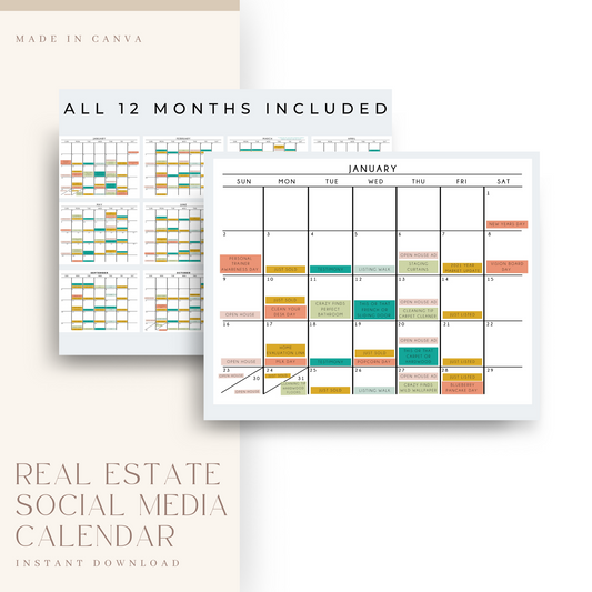 Real Estate Social Media Calendar