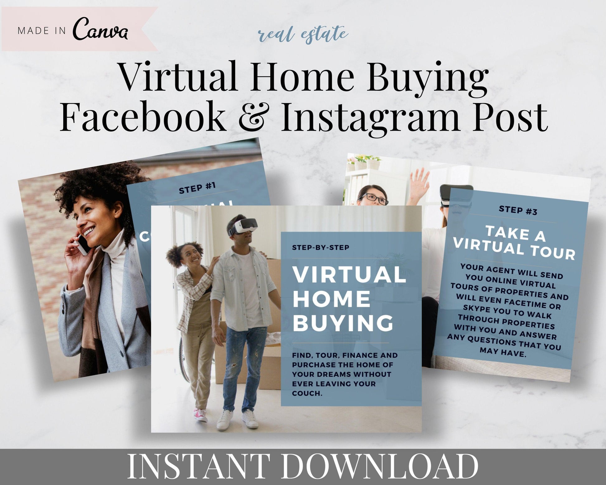 Virtual Home Buying Real Estate Social Media Posts